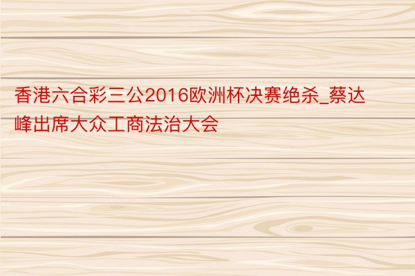 香港六合彩三公2016欧洲杯决赛绝杀_蔡达峰出席大众工商法治大会